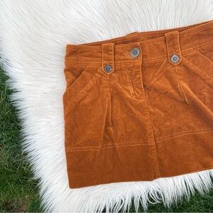 Patrizia Pepe Corduroy Skirt Burnt Orange Fall Mini Sz 40 XS